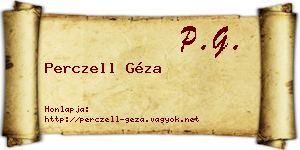 Perczell Géza névjegykártya