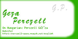 geza perczell business card